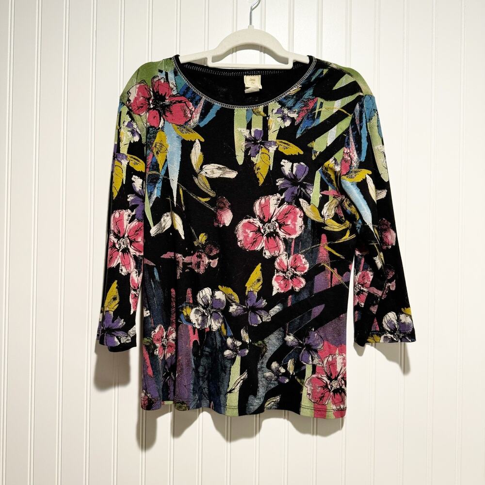Jess Jane Rebecca Top Floral Art To Wear Size Medium Cotton